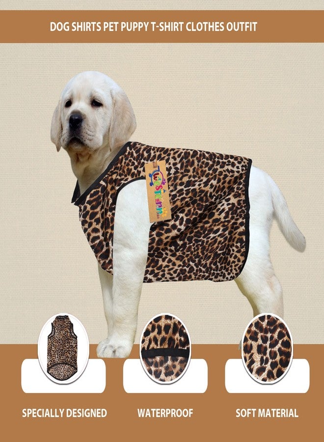 ويستيرن إرا تيشيرت قطني ناعم للكلاب بتصميم غربي أنيق | ملابس مريحة وجيدة التهوية للكلاب | طقم صدرية بدون أكمام للجراء | (طبعة جلد النمر) (مقاس كبير) (20 بوصة) - Image 4